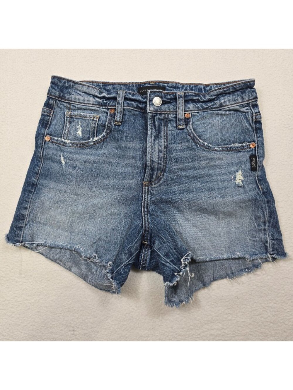 Silver Jeans Beau Shorts Womens Size 25 Denim Distressed Cutoff Jean Light Wash